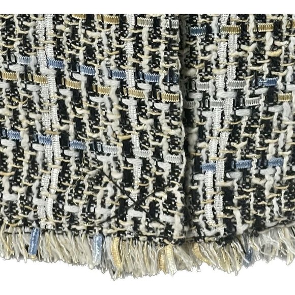 KARL LAGERFELD Size 10 Tweed Pattern LONG Peacoat Jacket Blazer - Picture 9 of 16